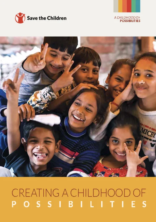 Joyful schoolchildren representing human impact outcomes